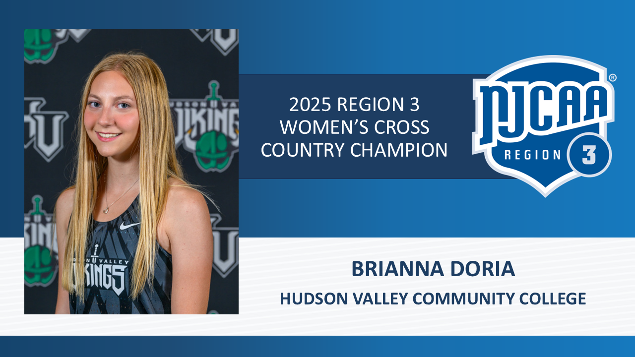 2025 Region 3 Women's Cross Country Champion
Brianna Doria
Hudson Valley Community College